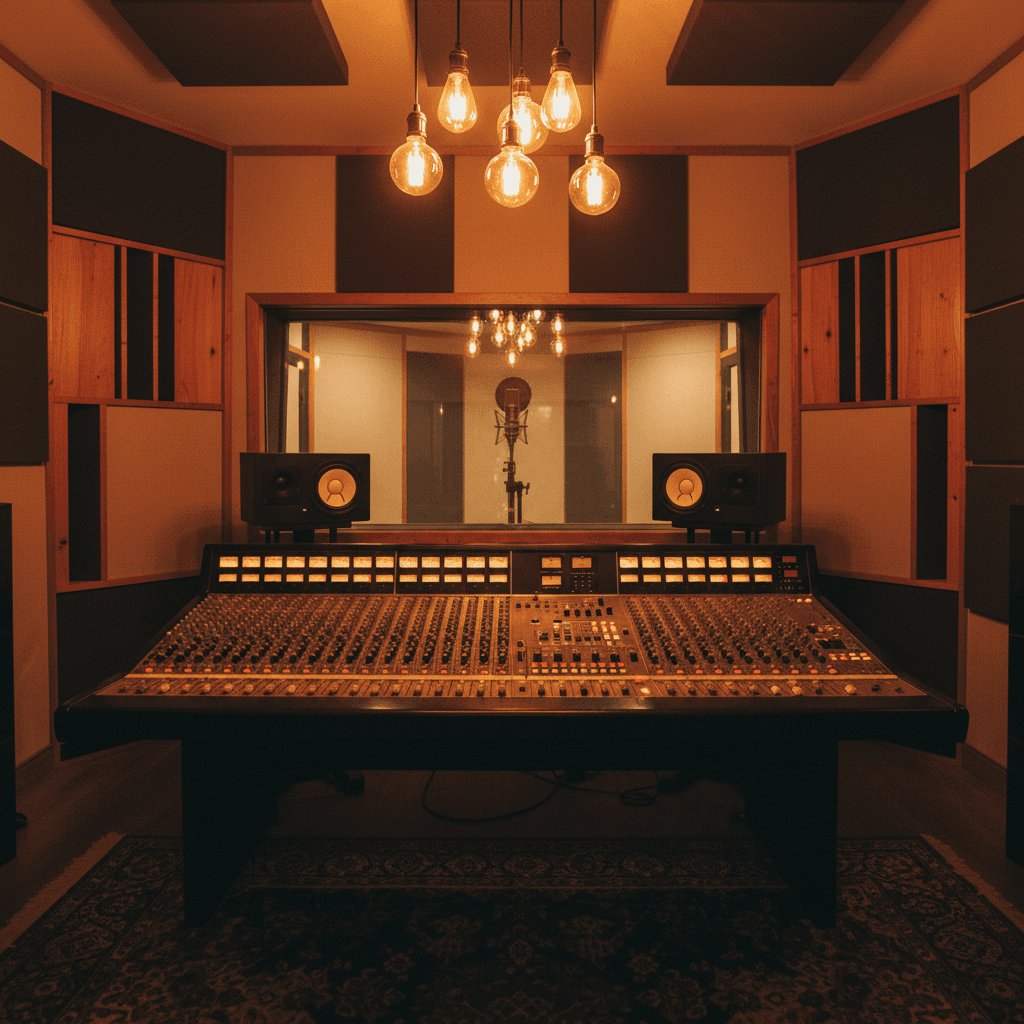 Professional recording studio session